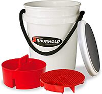 SHURHOLD One Bucket System - 5 Gallon Bucket with Rope Handle, Lid, Caddy & Grate