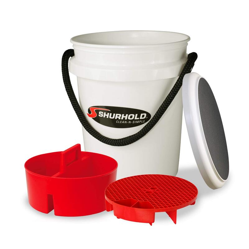 SHURHOLD One Bucket System - 5 Gallon Bucket with Rope Handle, Lid, Caddy & Grate