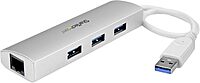 StarTech.com 3-Port USB Hub with Ethernet, 3x USB-A Ports, Gigabit Ethernet, USB 3.2 5Gbps, Bus-Powered, Portable Laptop Hub