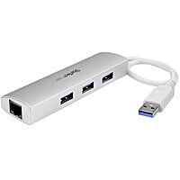 StarTech.com 3-Port USB Hub with Ethernet, 3x USB-A Ports, Gigabit Ethernet, USB 3.2 5Gbps, Bus-Powered, Portable Laptop Hub