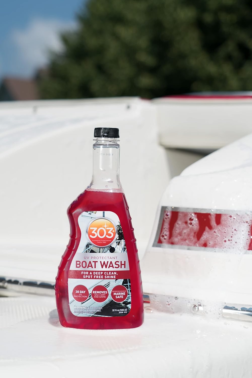 303 Products Marine Boat Wash with UV Protectant - For A Deep Clean, Spot Free Shine - 30 Day UV Protection - Removes Salt