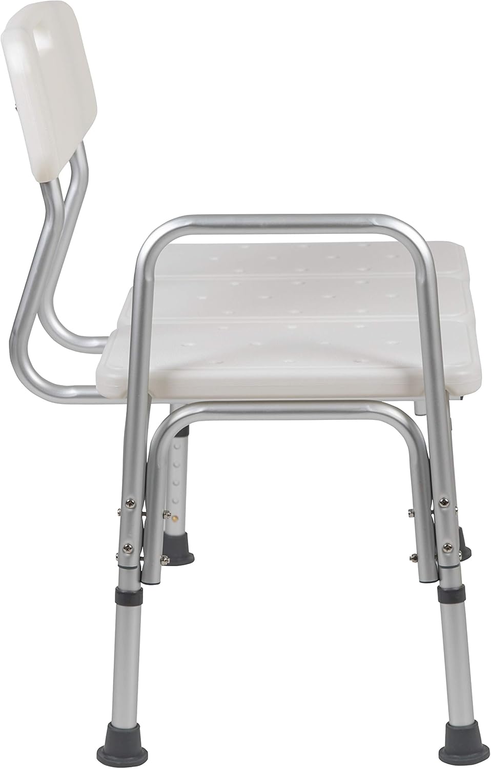 Flash Furniture HERCULES Series 300 Lb. Capacity Adjustable Bath & Shower Transfer Bench with Back and Side Arm