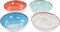 Elama Pryce 12-Piece Melamine Dinnerware Set, Assorted Colors
