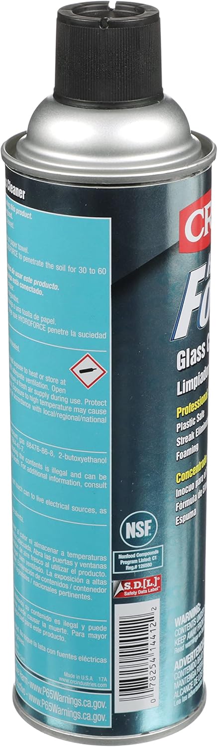 CRC HydroForce Glass Cleaner 14412 – 18 WT. OZ., Professional Strength Cleaning Solution 18 Ounce (Pack of 1) 1 Pack