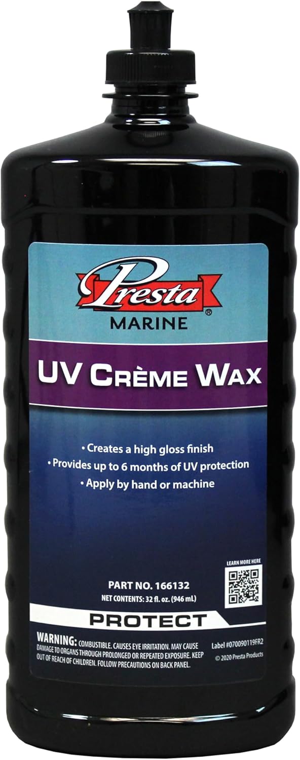 Presta 166132 UV Crème Wax for Fiberglass, Gel Coat and Painted Surfaces - 32 Oz.