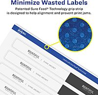 Avery Matte White Removable Rectangle Labels, Sure Feed Technology, Print-to-The-Edge, 1.5 x 7.5