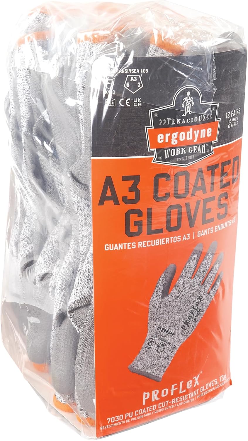 Ergodyne ProFlex 7030 PU-Coated Cut-Resistant Work Gloves