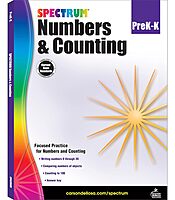Spectrum Numbers and Counting Preschool to Kindergarten Workbooks, PreK to K Math Book for Kids Ages 4 and Up