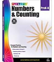 Spectrum Numbers and Counting Preschool to Kindergarten Workbooks, PreK to K Math Book for Kids Ages 4 and Up