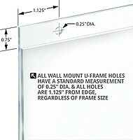 AZAR DISPLAYS U-Frame Wall-Mount Acrylic Sign Holders, Clear, Pack Of 10