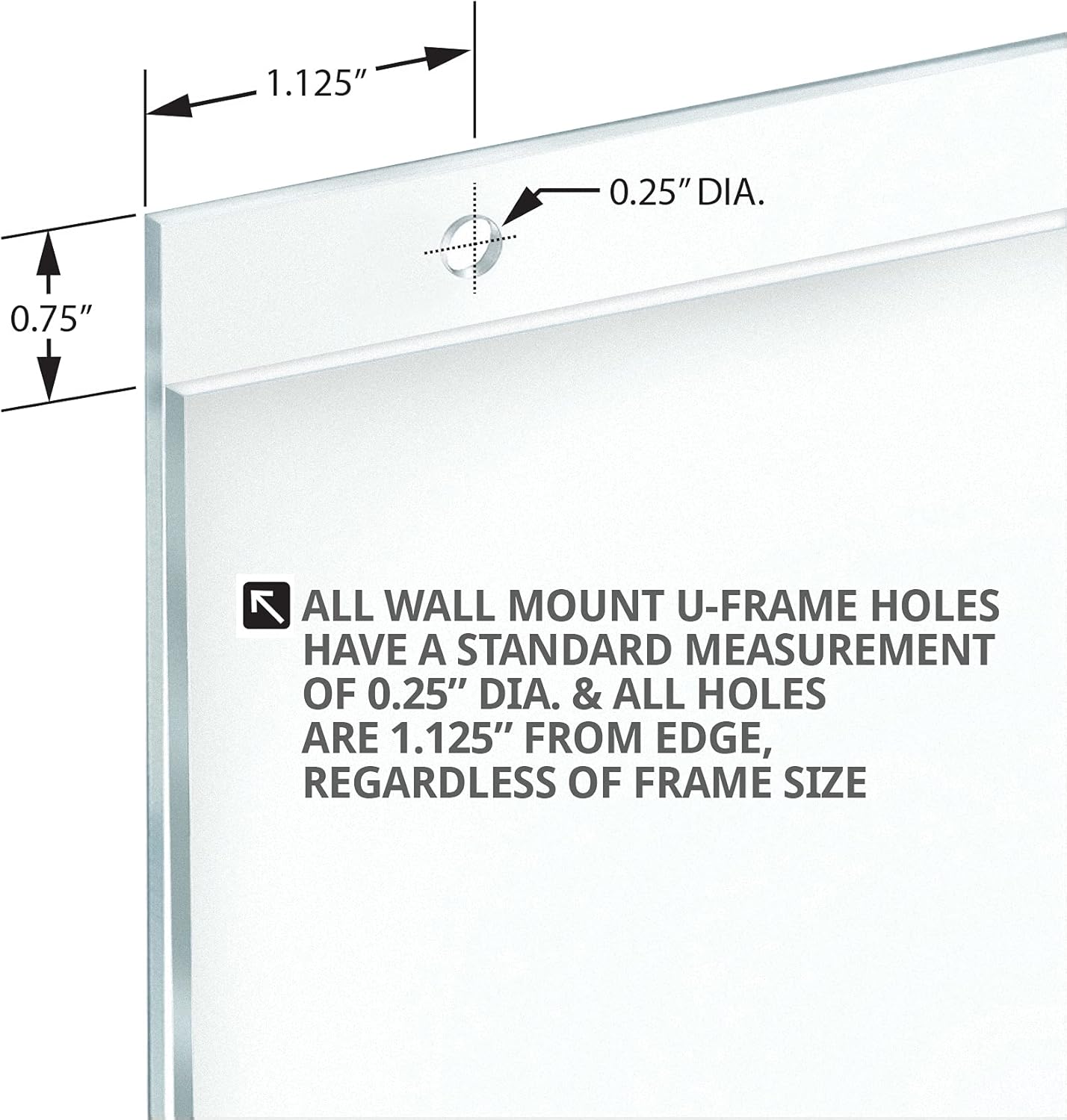 AZAR DISPLAYS U-Frame Wall-Mount Acrylic Sign Holders, Clear, Pack Of 10