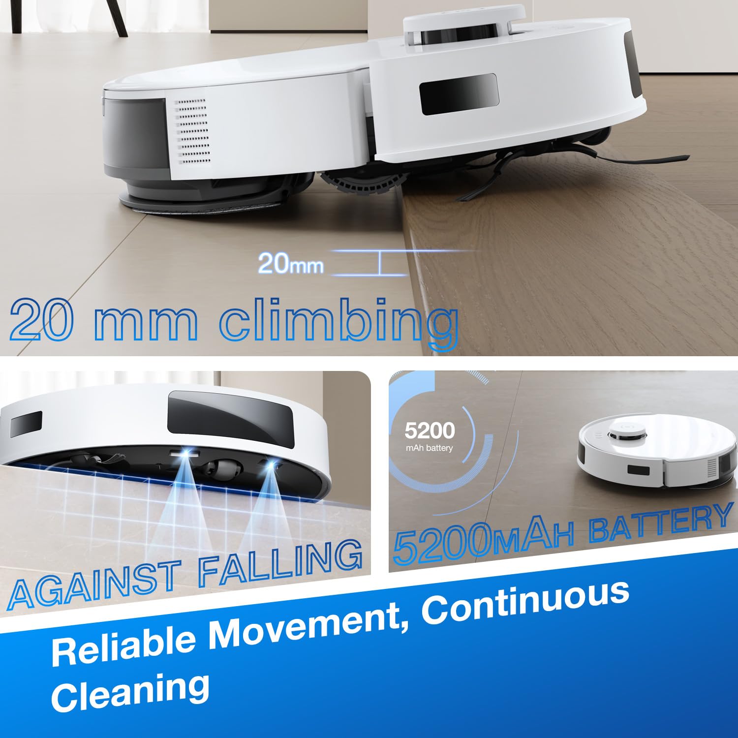 Ecovacs DEEBOT N20 PRO Robot Vacuum Cleaner - 8000Pa Suction, 300min Runtime