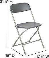 Flash Furniture Hercules Series Commercial-Grade Plastic Folding Chair - 650LB Weight Capacity