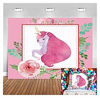 The Handsome And Beautiful Unicorn Can Be Used As The Background Cloth For Children's Birthday Party Photography. It Is Made