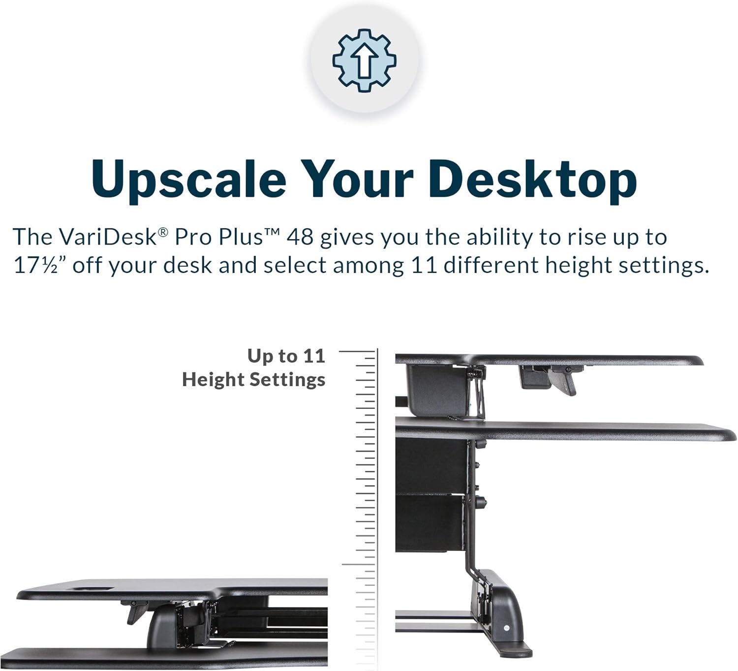 Vari - VariDesk Pro Plus 48 - Two-Tier Standing Desk Converter for Dual Monitors
