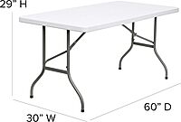 Flash Furniture Elon Rectangular Plastic Folding Event Table