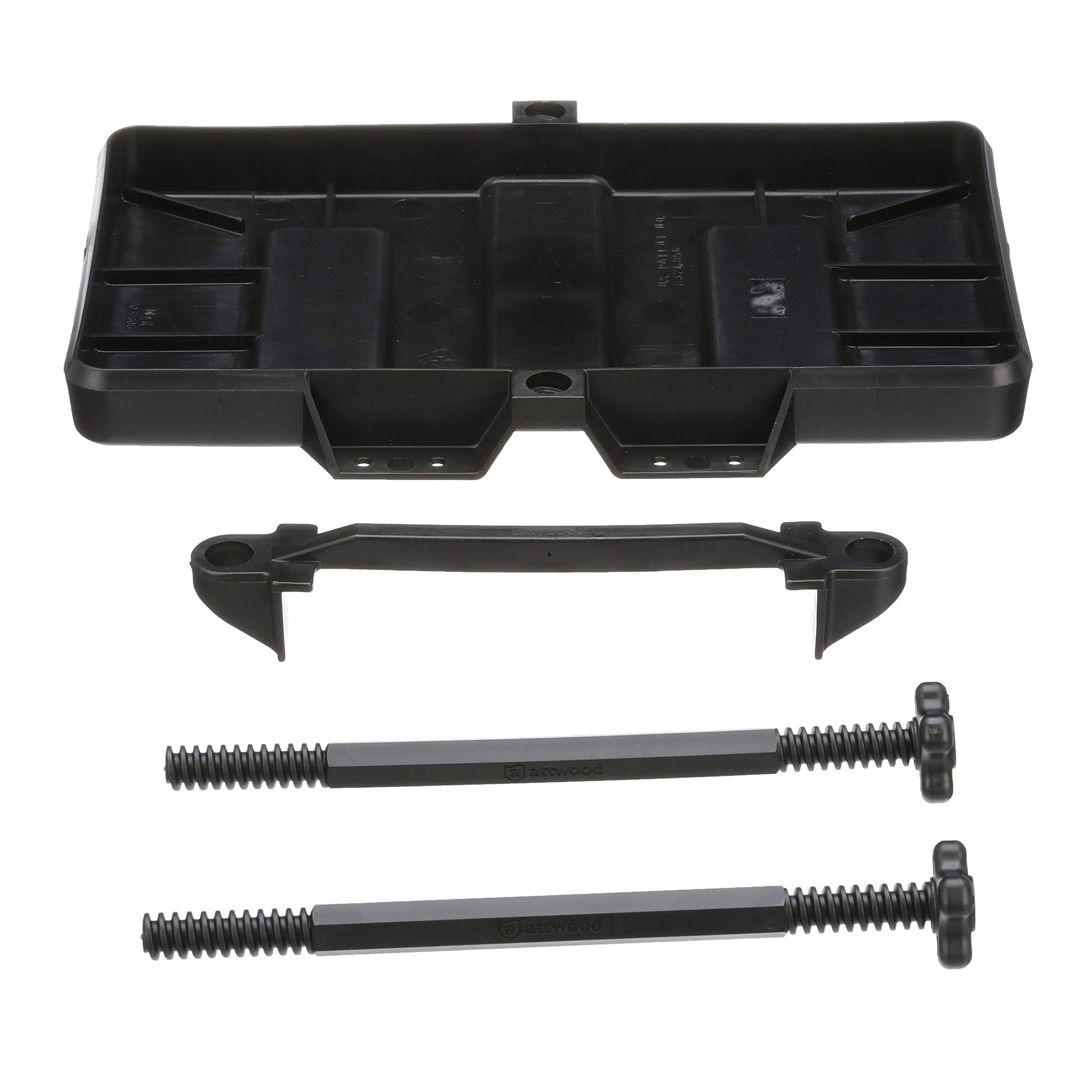 Attwood 9098-5 Heavy-Duty Adjustable Battery Tray, Adjustable to 9.5 Inches Tall, for 27 Series Batteries, Black Plastic