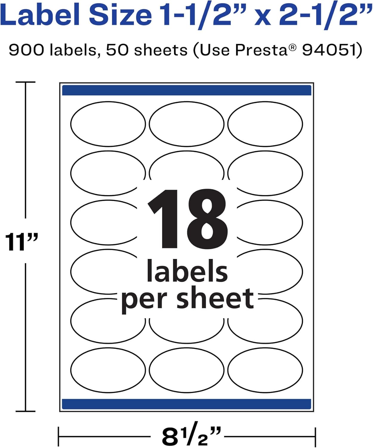 AVERY Matte White Oval Labels, Sure Feed Technology, 1.5" x 2.5"