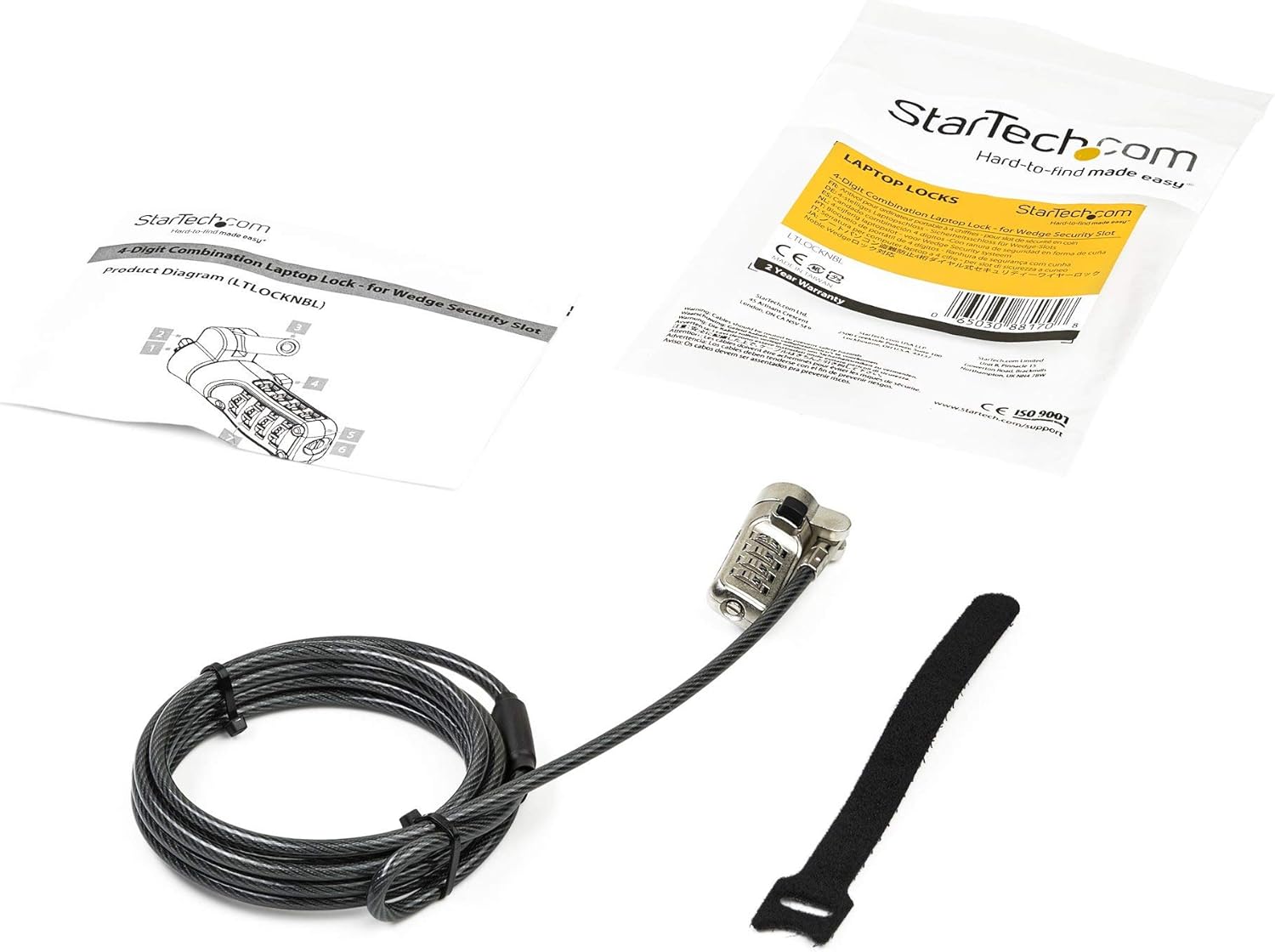 StarTech.com 2m Laptop Cable Lock - Anti-Theft Security Cable