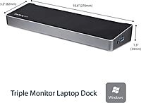 StarTech.com Triple Monitor USB 3.0 Docking Station, 2x 4K DisplayPort & HDMI, USB Type A Universal Laptop Dock, Windows/Mac, TAA