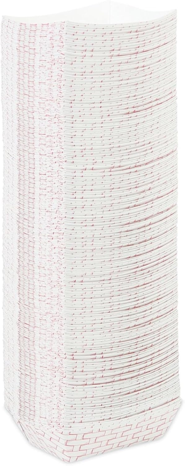 Boardwalk® Paper Food Baskets, 1/2 Lb Capacity, Red/White, Pack Of 1,000