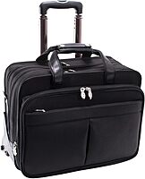 McKLEIN 17" Nylon Patented Detachable -Wheeled Laptop Overnight with Removable Briefcase- CHICAGO Black