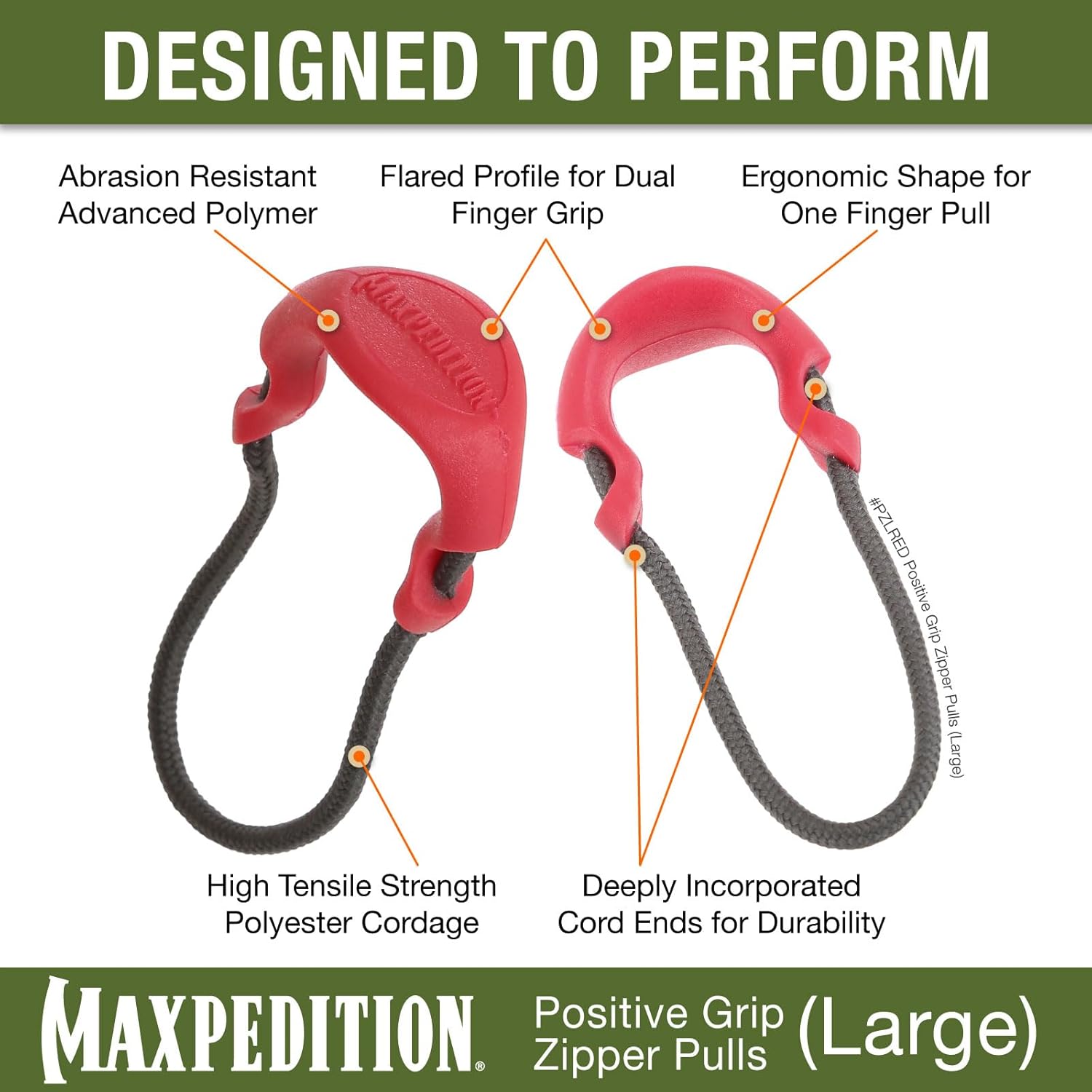 MAXPEDITION Positive Grip Zipper Pulls