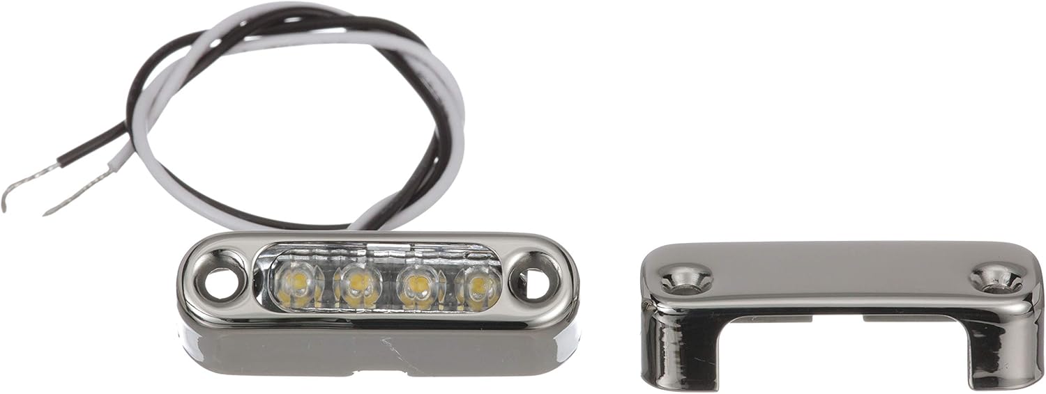 Attwood 6350W7 LED Micro Lights, Stainless Steel Bezel, Vertical Mount, White Light, .66-Watt Draw at 12 Volts DC