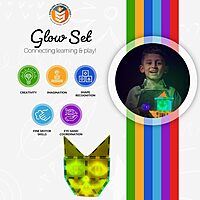 Tytan Tiles Glow in The Dark 60-Piece Magnetic Tiles Building Set, Diverse Multi-Color Shapes, STEM Toy, Cars, Creative Play