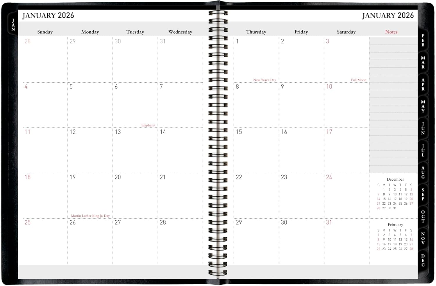 Office Depot Brand Weekly Monthly Planner, 8" x 11", Black, January 2026 to December 2026, OD71080026