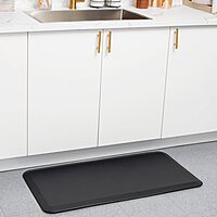Mind Reader Anti Fatigue Kitchen Mat, Standing Desk Mat, Cushioned Mat, Office, Kitchen, Rubber, 19.5 x 35.25 x 1, Black