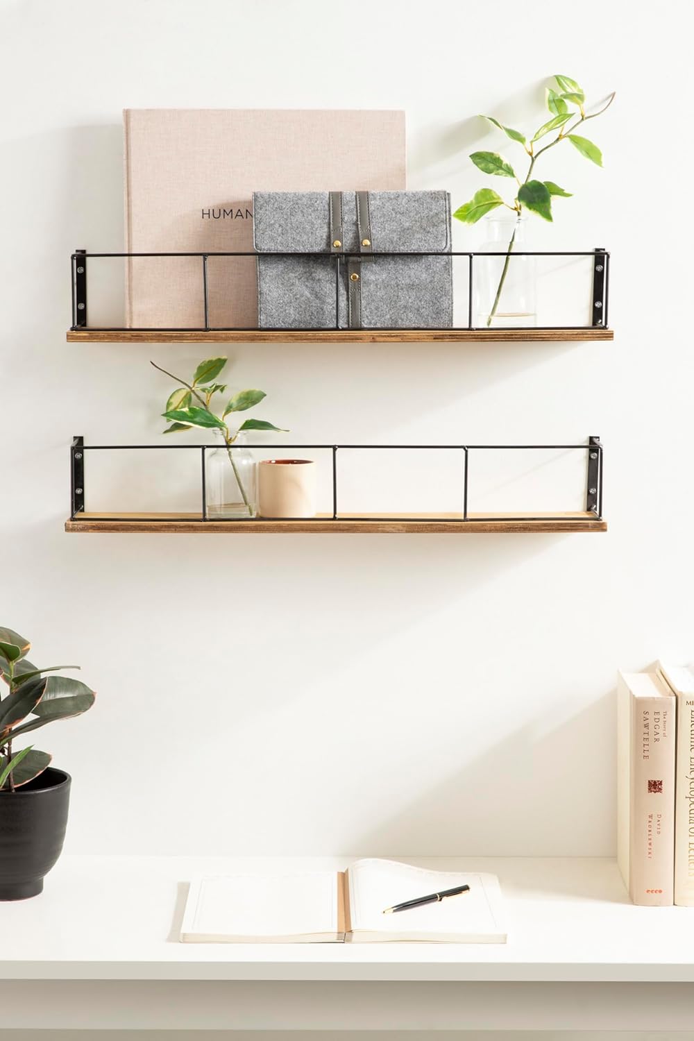 KATE AND LAUREL Benbrook 2-Pack Floating Wall Shelves