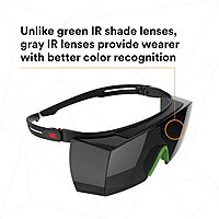 3M SecureFit 3700 Series, SF3750AS-BLK, Black Temples, IR 5.0 Gray OTG Anti-Scratch Lens