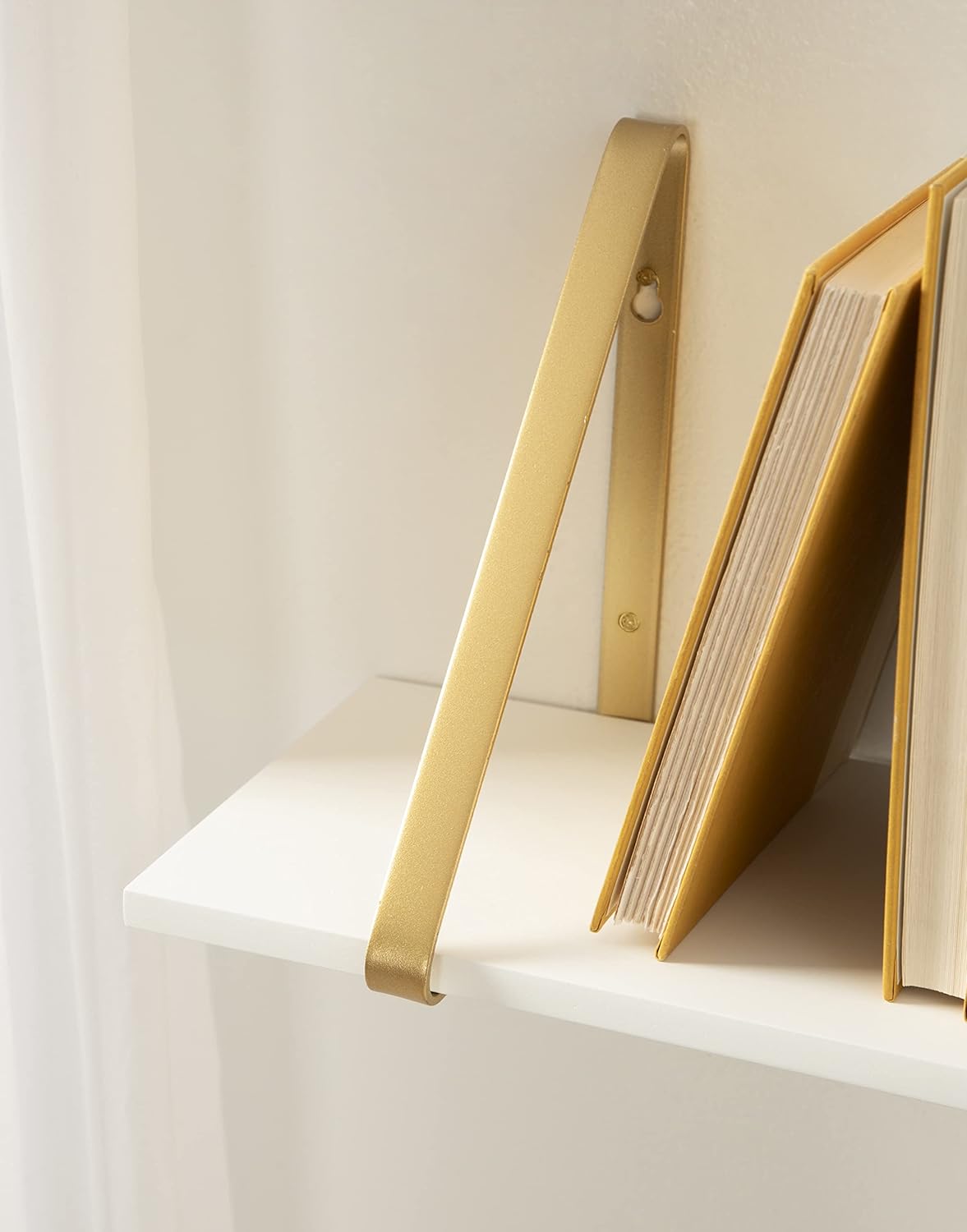 KATE AND LAUREL Soloman Wooden Floating Shelves with Metal Brackets