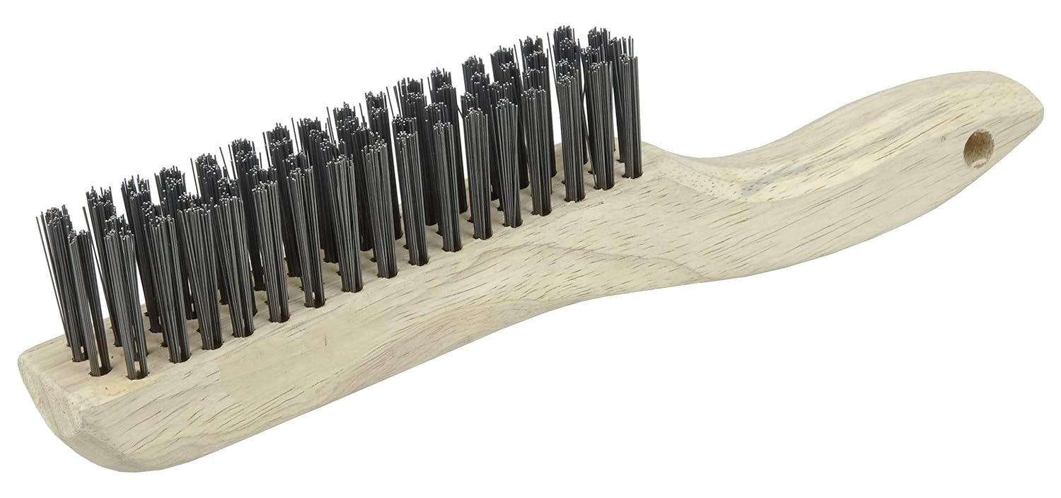 Weiler 44063 0.012" Wire Size, 5" Brush Length, 10" X 1-1/8" Block Size, 4 X 16 No. Of Rows, Steel Bristles, Hardwood Block