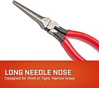 Crescent 7" Long Needle Nose Pliers - Designed for Wire Bending, Gripping & Twisting