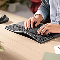 Logitech Ergo K860 Split Wireless Keyboard for Business - Ergonomic Design, Secured Logi Bolt Technology, Bluetooth, Globally Certified, Windows/Mac/Chrome/Linux - Graphite