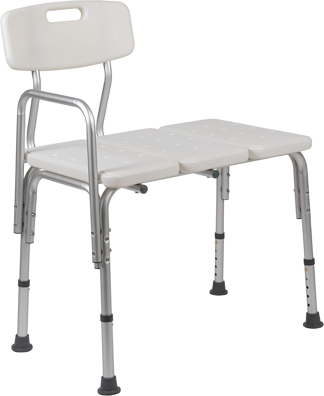 Flash Furniture HERCULES Series 300 Lb. Capacity Adjustable Bath & Shower Transfer Bench with Back and Side Arm
