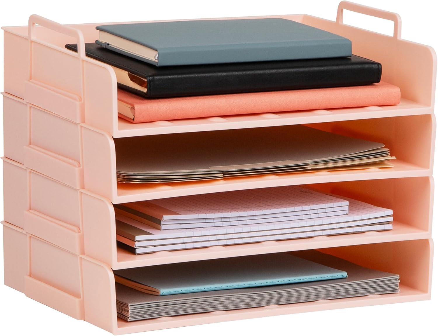 MIND READER Stackable Paper Trays Desktop Organizer Letter-Size