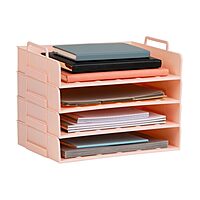 MIND READER Stackable Paper Trays Desktop Organizer Letter-Size