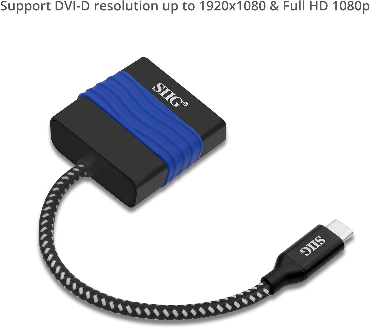 SIIG USB Type C to DVI Adapter - Thunderbolt 3 DisplayPort Alternate Mode Compatible for MacBook Pro