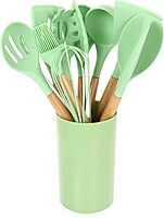 MegaChef 12-Piece Silicone and Wood Utensil Set