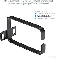 StarTech.com Vertical Server Rack Cable Management D-Ring Hook - Steel, Black