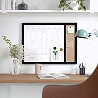 Martha Stewart Everette Magnetic Dry-Erase Monthly Calendar And Cork Board Combo, 18 x 24 in