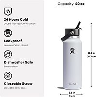 HYDRO FLASK Wide Mouth Flex Straw Cap Bottle