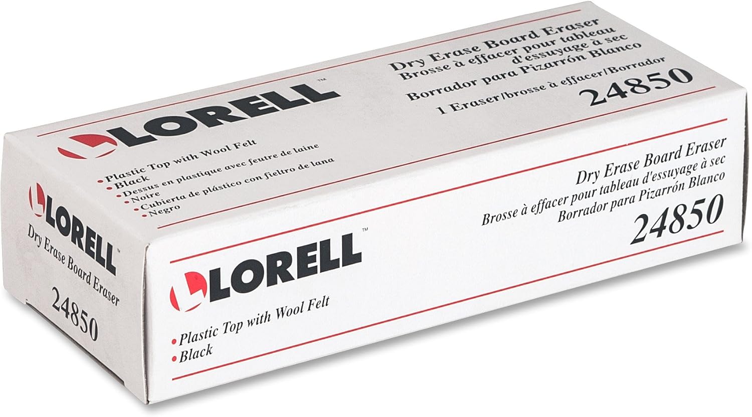 Lorell Dry-Erase Board Eraser, 2-3/16 by 5-3/16 by 1-5/16-Inch, Black