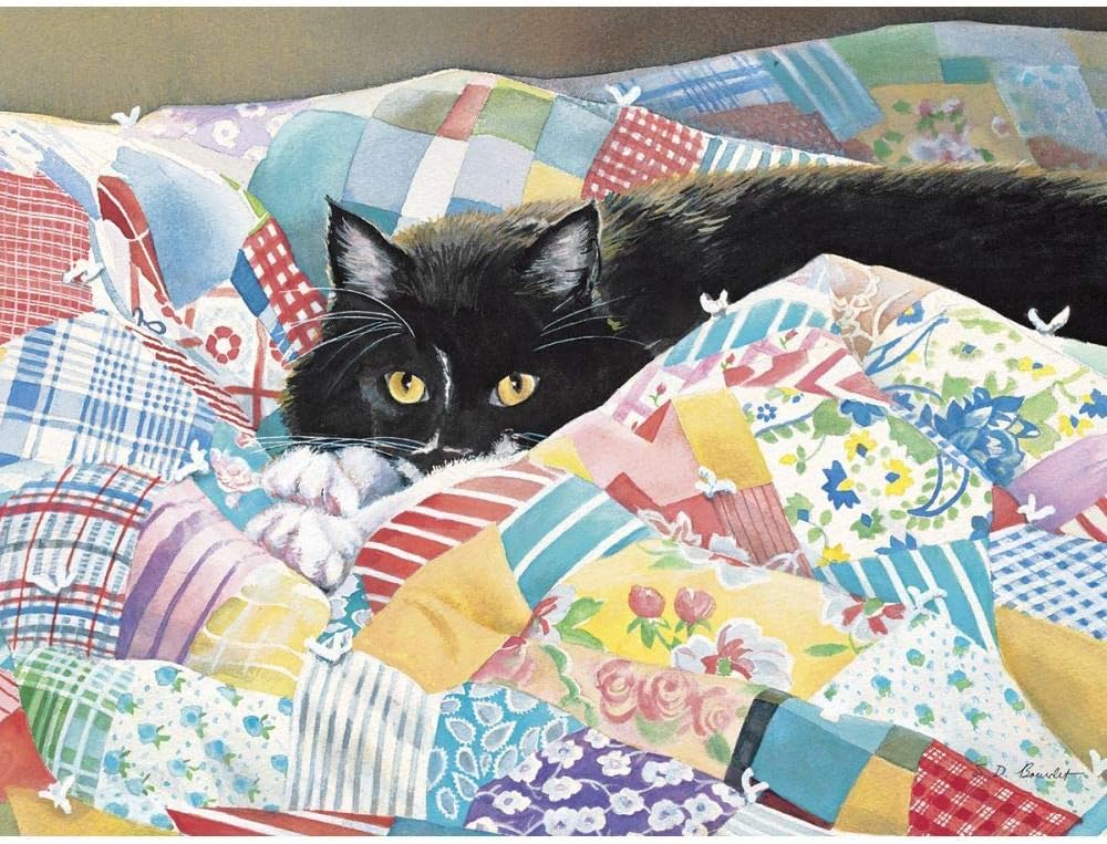 LANG Grandma's Quilt Cat 500 Piece Jigsaw Puzzle