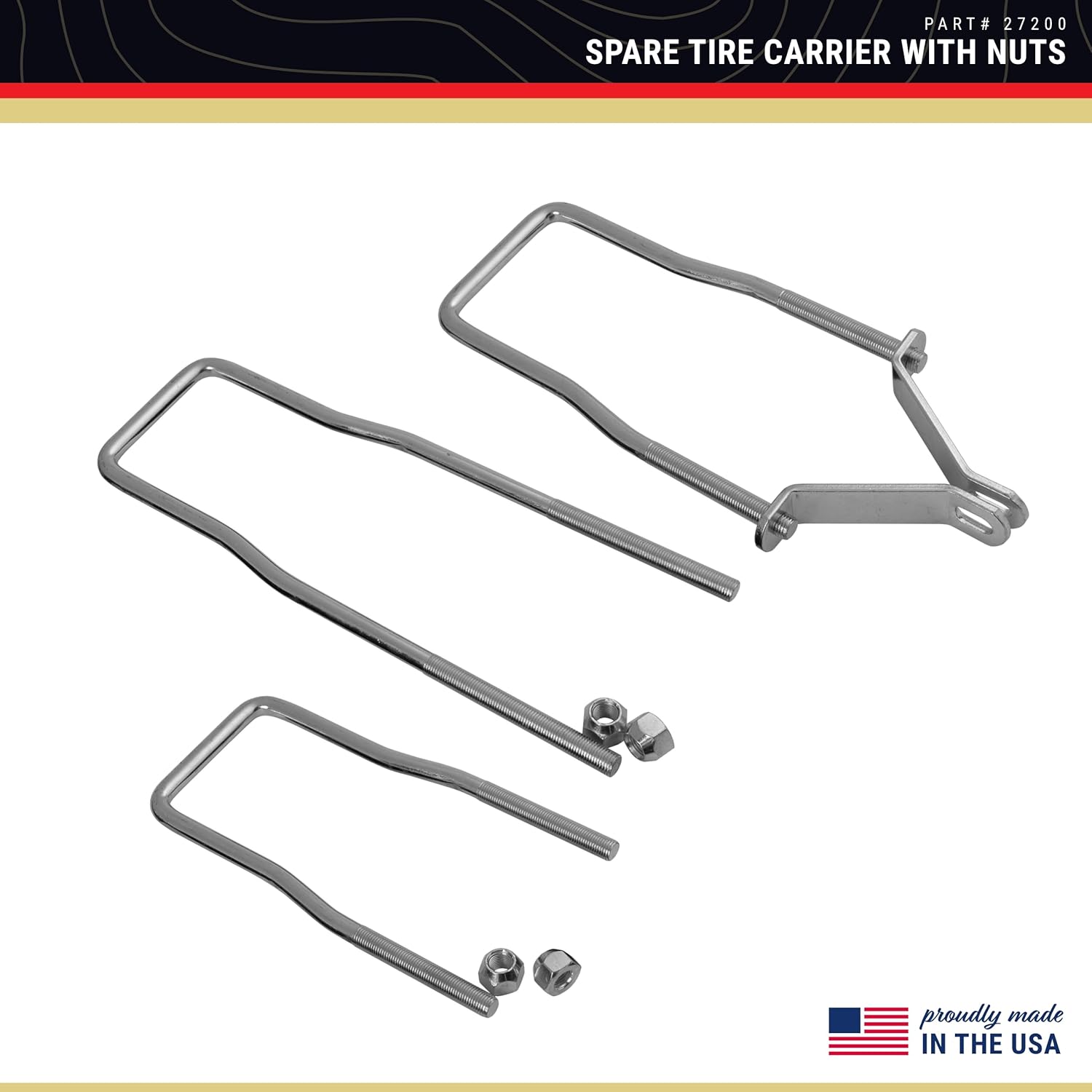 CE Smith U-Bolt Spare Tire Carrier - Zinc-Plated with Lug Nuts