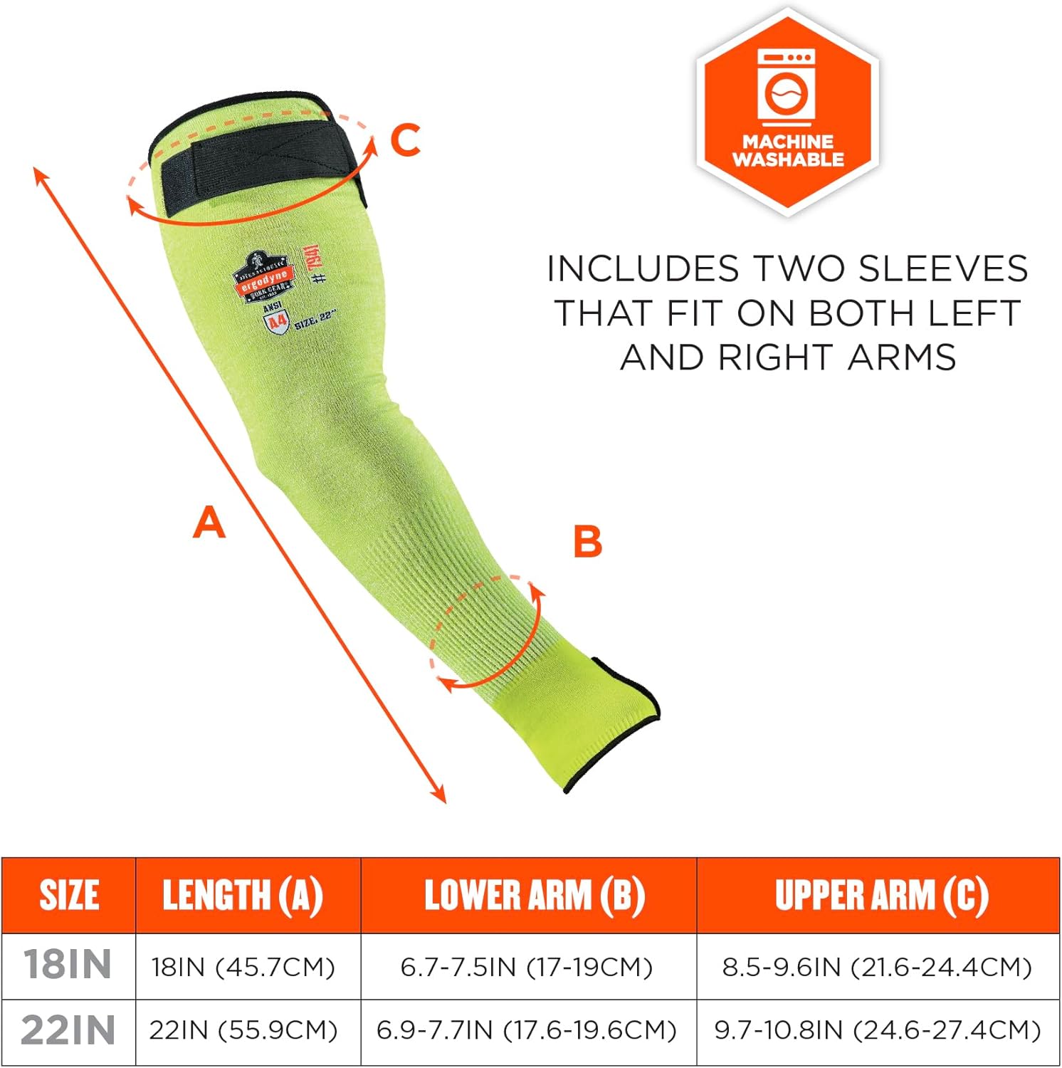 Ergodyne ProFlex 7941 Cut-Resistant Arm Sleeve, Pair