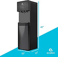 Avalon A3BLK Self Cleaning Bottom Loading Water Cooler Dispenser, 3 Temperature-UL/Energy Star Approved-Black Stainless Steel, 5 Gallons